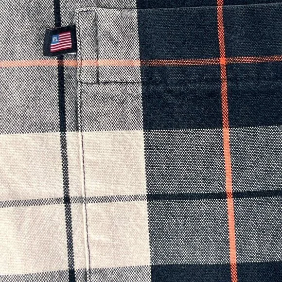 Ralph Lauren Polo Jeans Co XL Plaid Button-Up Shirt XL Long Sleeve Black Orange - Picture 4 of 12